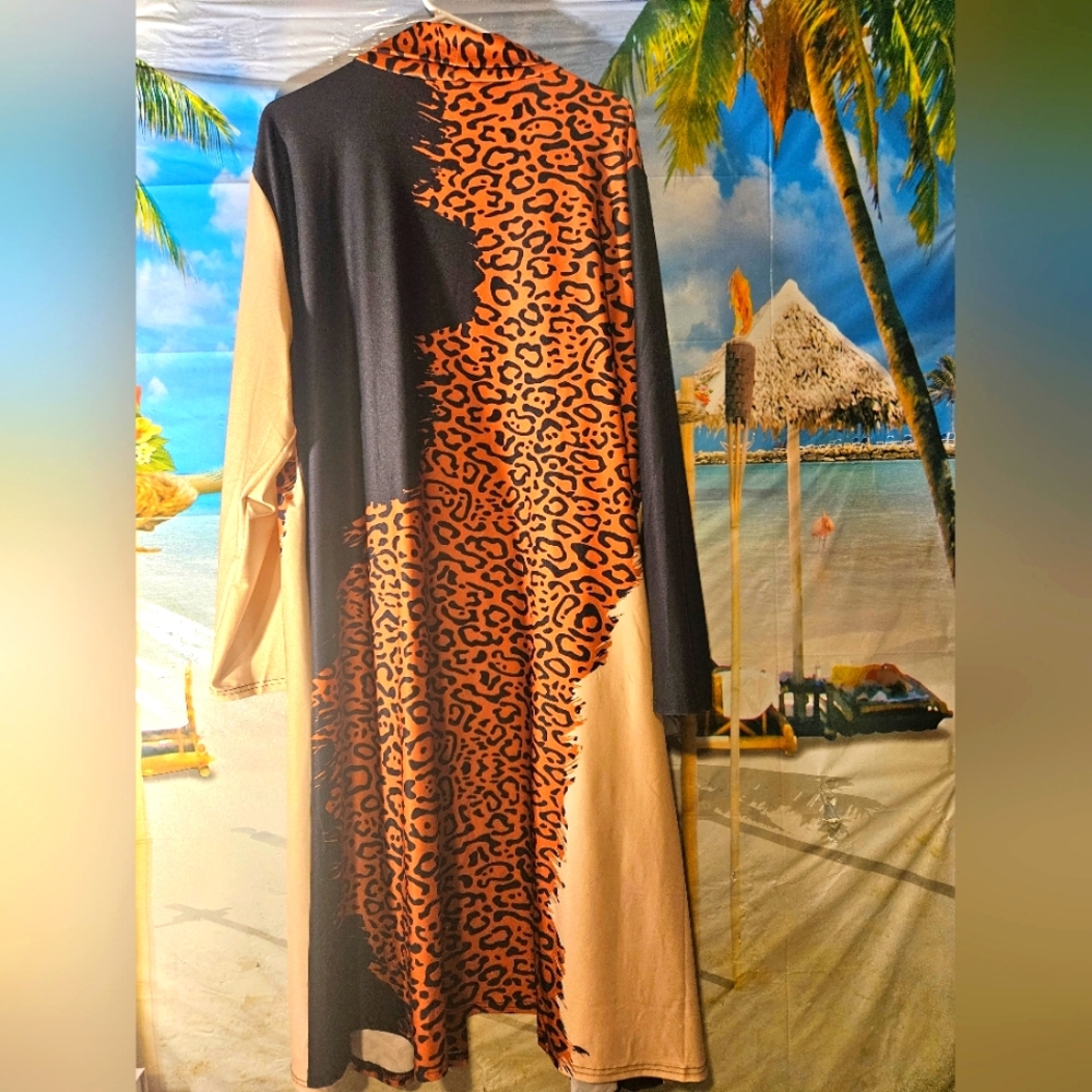 Lilly Pulitzer Black and Orange Leopard Print Coat - Picture 4 of 5